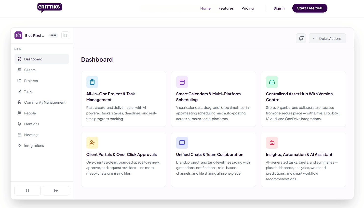 Crittiks Agency Platform